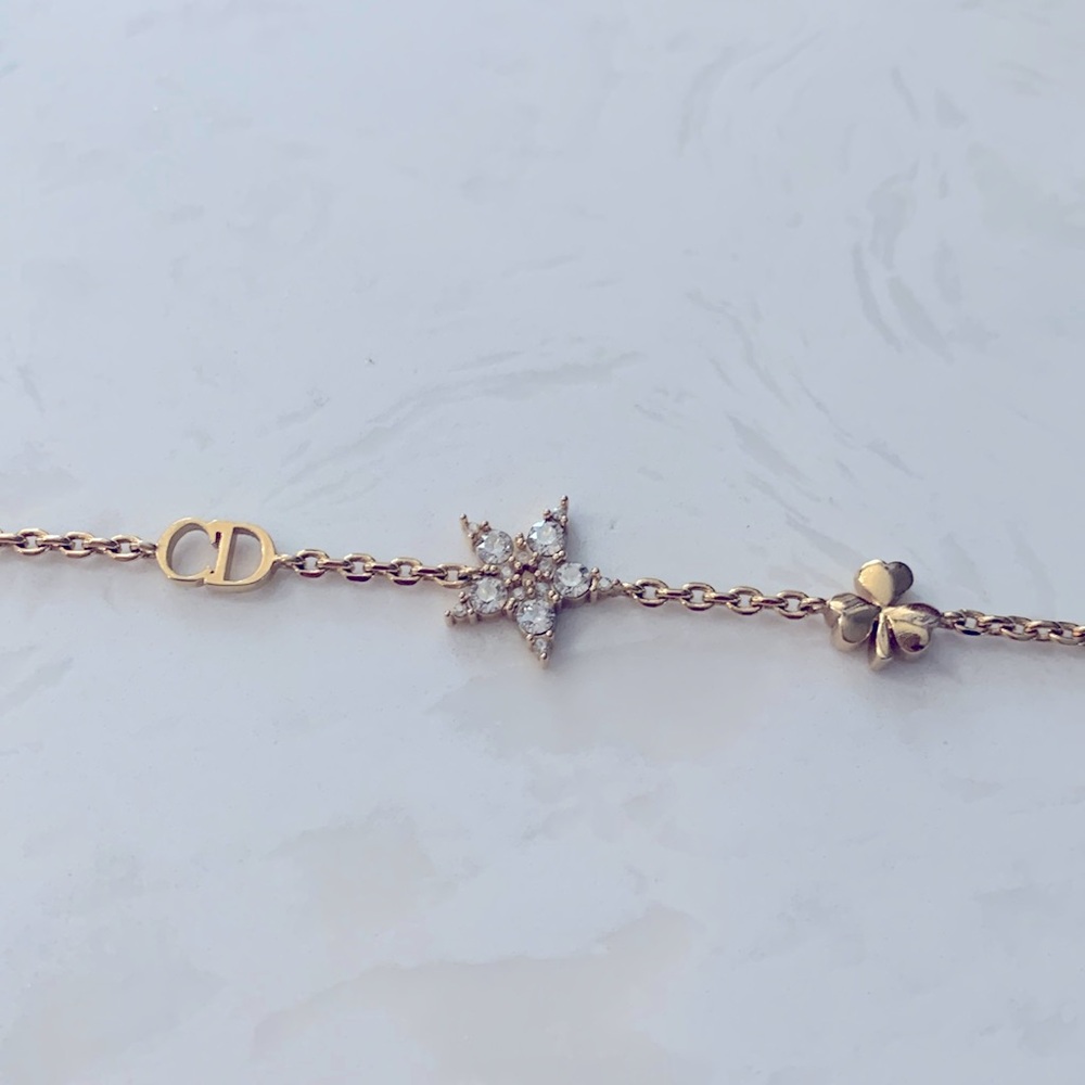 Christian Dior Goldtone Metal And Crysta CD Star Bracelet